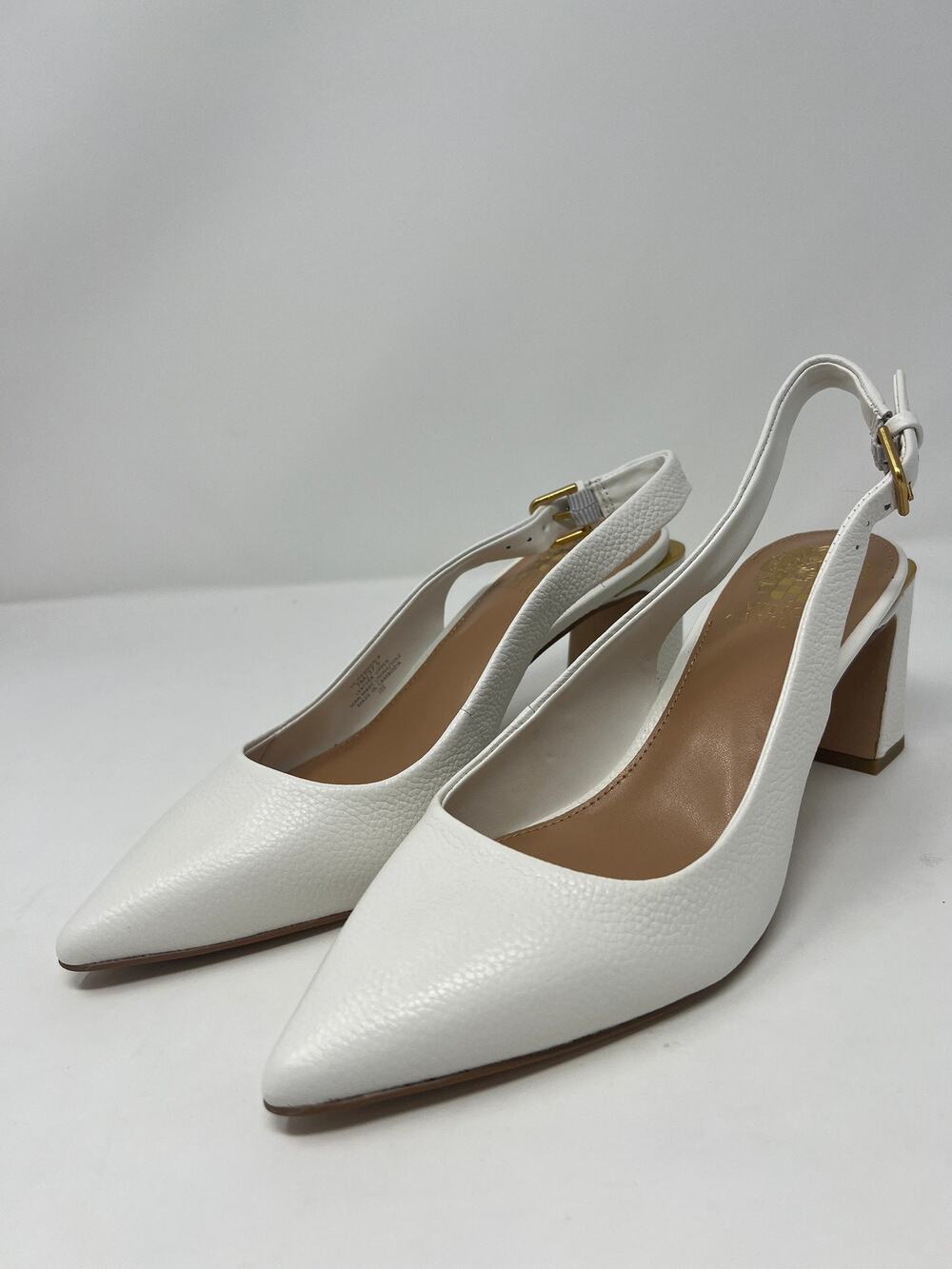 Vince Camuto Women's 7M Hamden Bianco White Slingback Heels